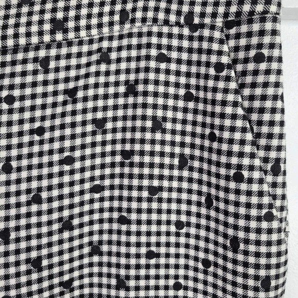 Talbots Women's Wool Plaid Polka Dot Ankle Pants Womens Size 10P Black White - Picture 4 of 9